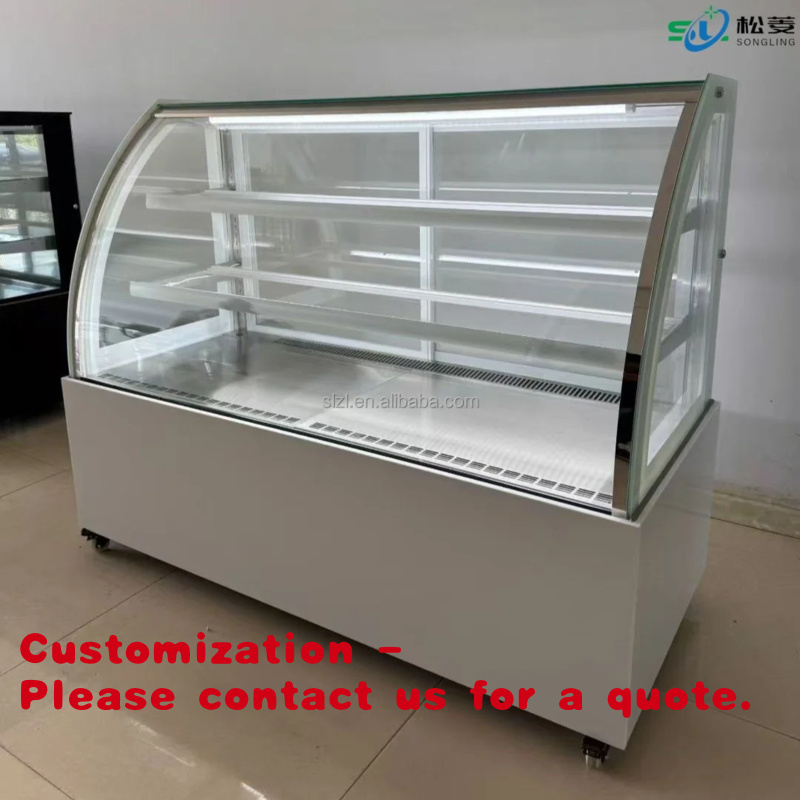 Refrigerated Display Case - 맞춤형 스테인리스 스틸 케이크 쇼케이스, 냉장/가열