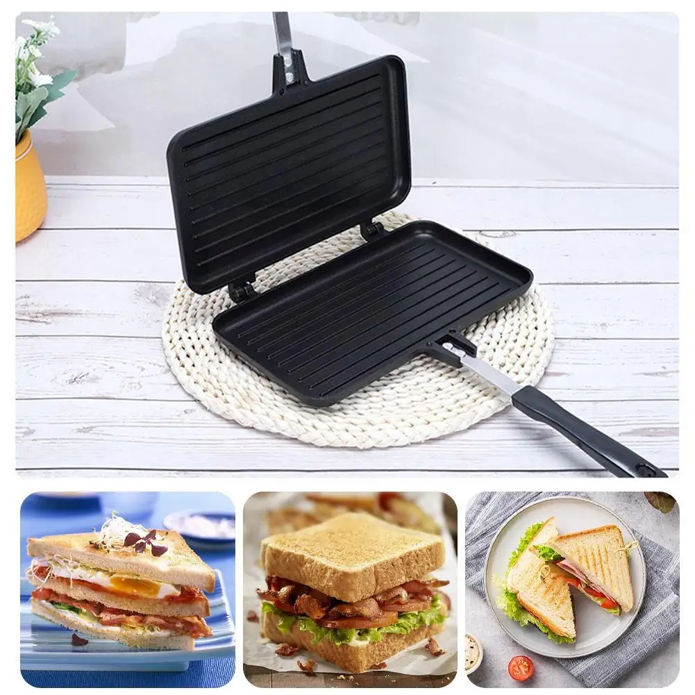 Crepe Maker Griddle - 양면 프라이팬 논스틱 샌드위치 메이커, 와플