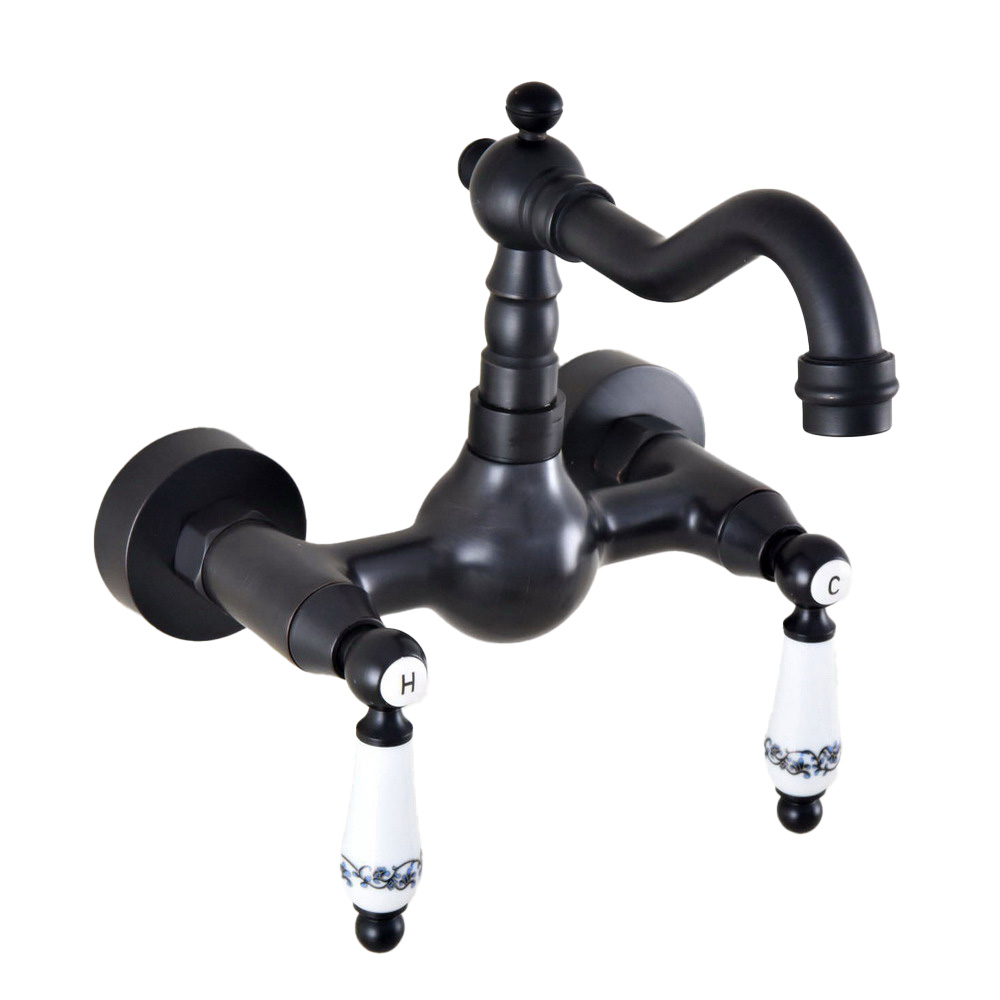 Commercial Kitchen Mixer Tap - 블랙 오일 문질러 청동 벽 마운트