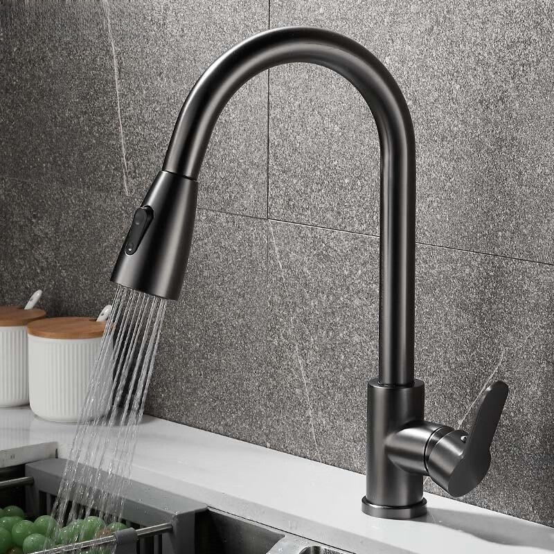Commercial Kitchen Mixer Tap - 무광 블랙 주방 수전 싱글 홀