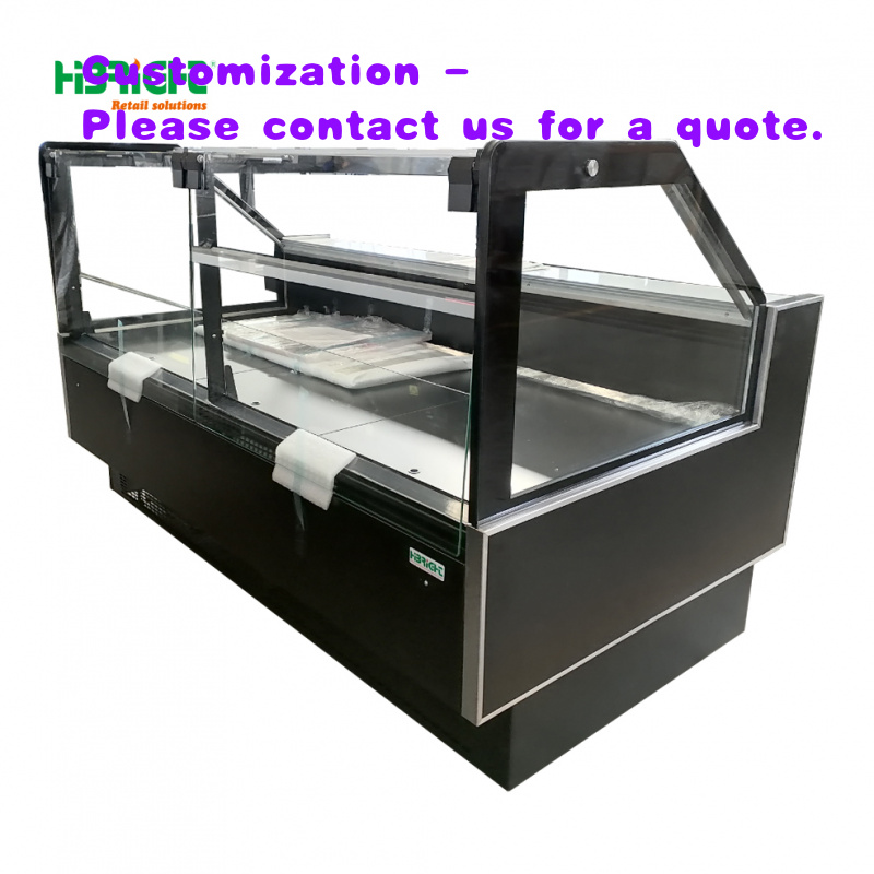 Refrigerated Display Case - 맞춤형 슈퍼마켓 곡면 유리 커버 일체형