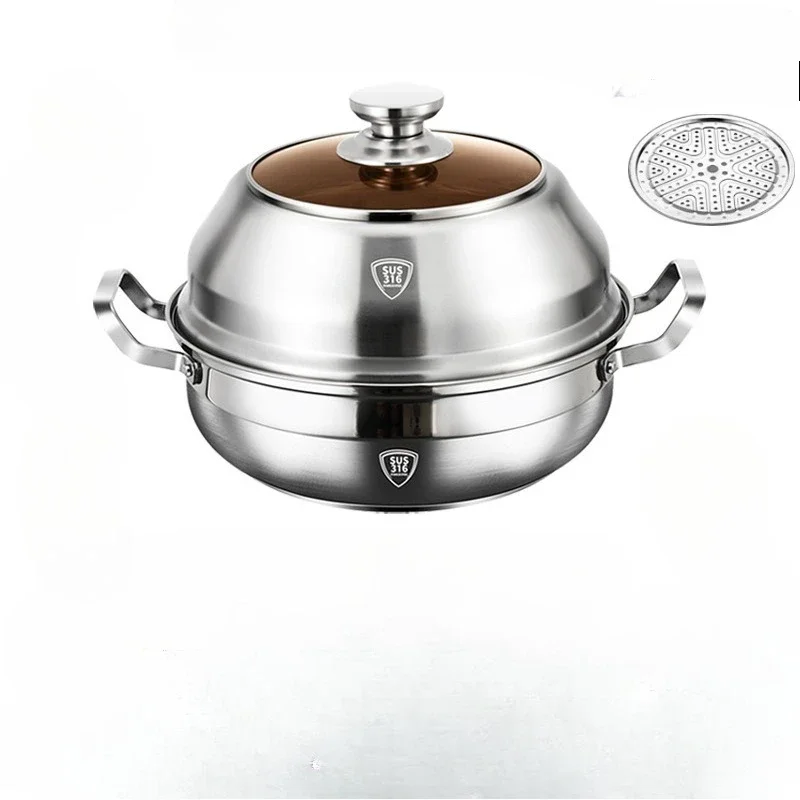 해산물 찜솥 316 스테인리스 스틸 가정용 찜 및 조림 - Induction Cooker Commercial 리뷰 및 가격