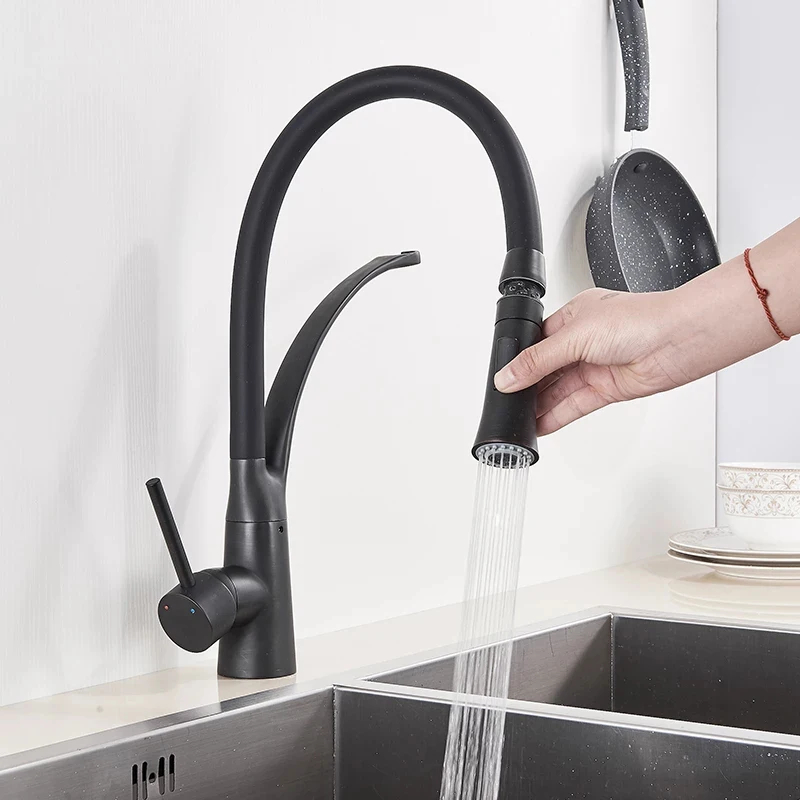 주방 싱크대 수도꼭지 풀다운 회전식 블랙 싱크 탭 온수 - Commercial Kitchen Mixer Tap 리뷰 및 가격