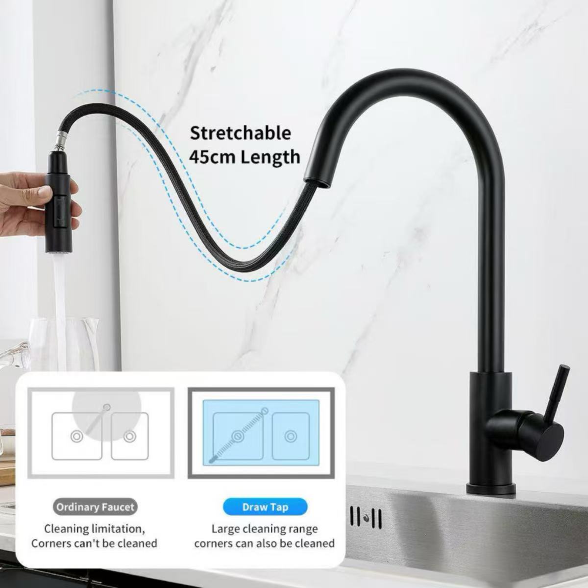 주방 수도꼭지 싱글 홀 풀아웃 스파우트 주방 싱크 믹서 - Commercial Kitchen Mixer Tap 리뷰 및 가격