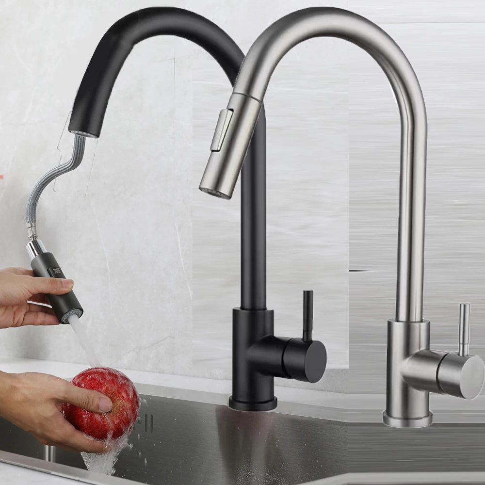 브러시드 니켈 주방 수도꼭지 싱글 홀 풀아웃 스파우트  - Commercial Kitchen Mixer Tap 리뷰 및 가격