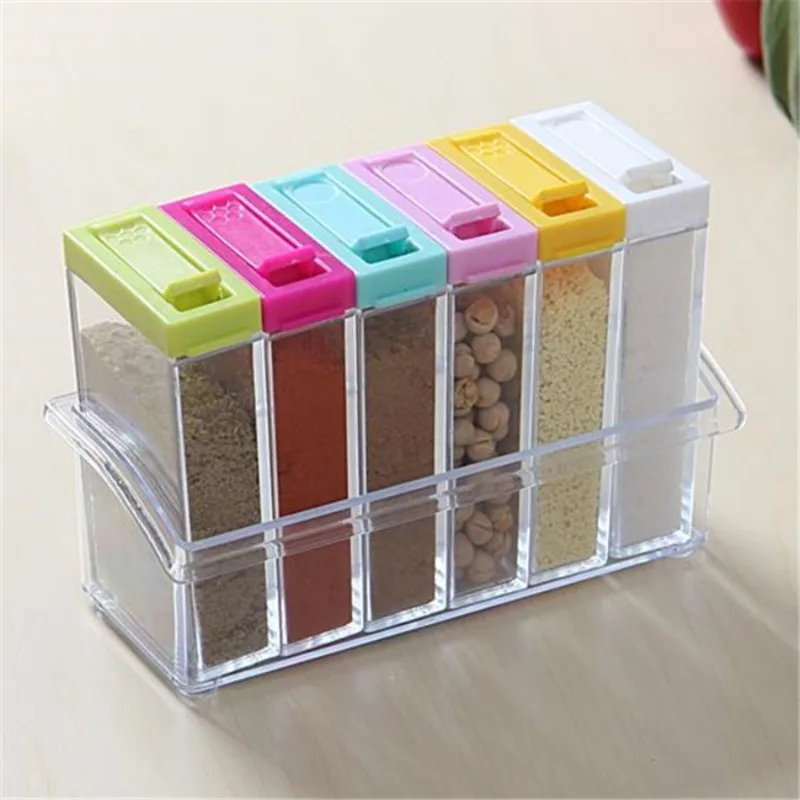 투명 조미료 6 그리드 조미료 상자 6 조각 세트 주방 - Commercial Kitchen Items 리뷰 및 가격
