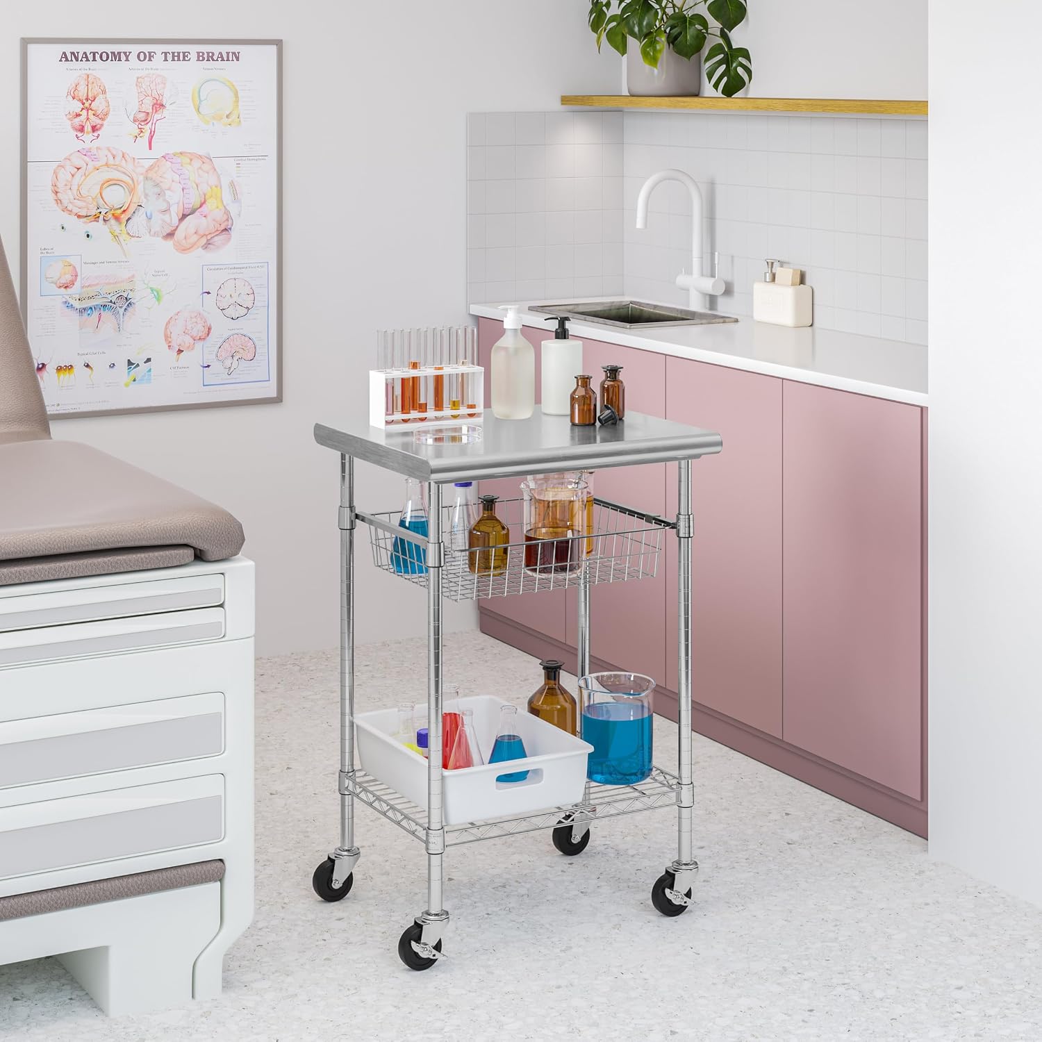 스테인리스 스틸 상업용 조리대 카트, 이동식 주방 아일 - Commercial Kitchen Island On Wheels 리뷰 및 가격