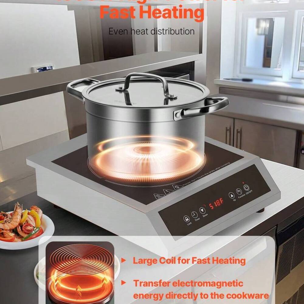 휴대용 쿡탑, 1800W 상업용 버너, 9가지 온도 설 - Induction Cooker Commercial 리뷰 및 가격