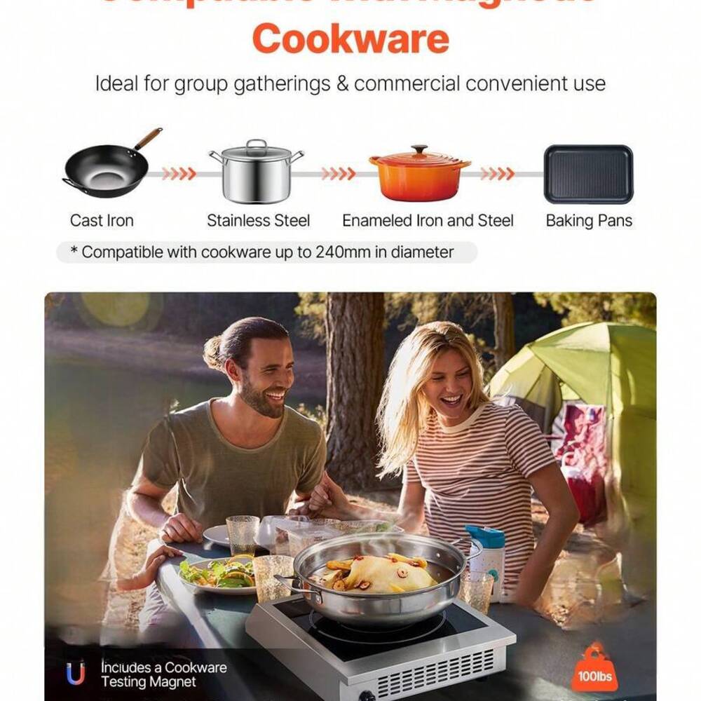 휴대용 쿡탑, 1800W 상업용 버너, 9가지 온도 설 - Induction Cooker Commercial 리뷰 및 가격