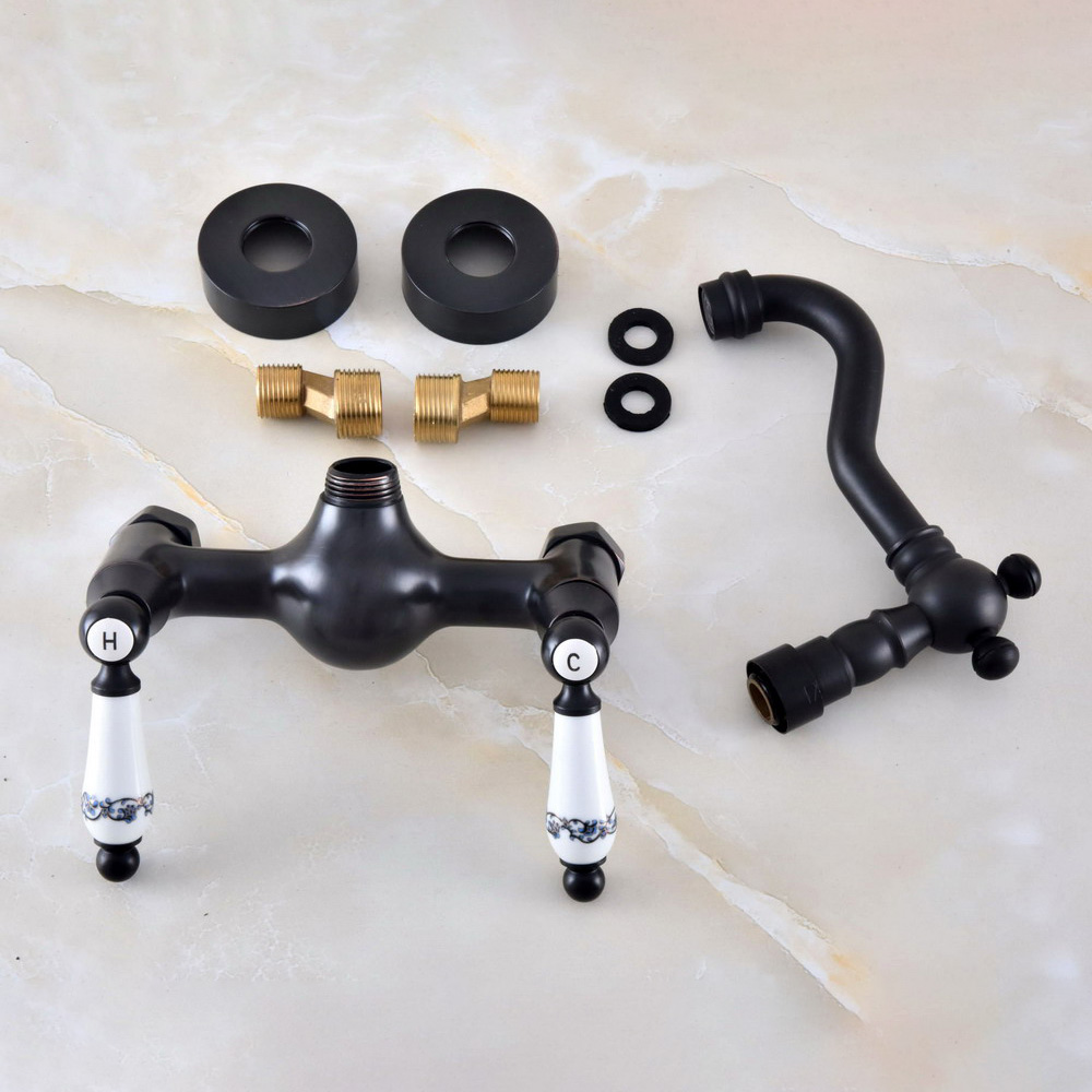 블랙 오일 문질러 청동 벽 마운트 욕실 주방 싱크 수도 - Commercial Kitchen Mixer Tap 리뷰 및 가격