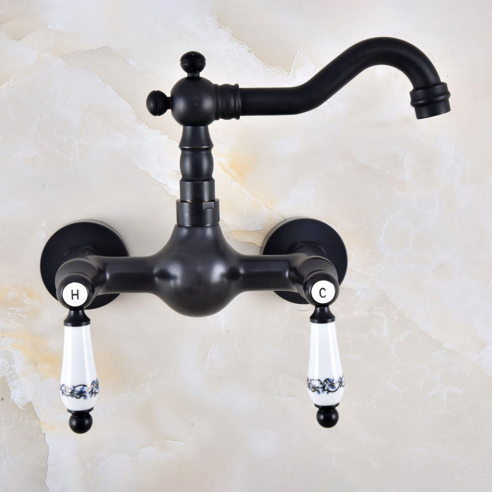블랙 오일 문질러 청동 벽 마운트 욕실 주방 싱크 수도 - Commercial Kitchen Mixer Tap 리뷰 및 가격