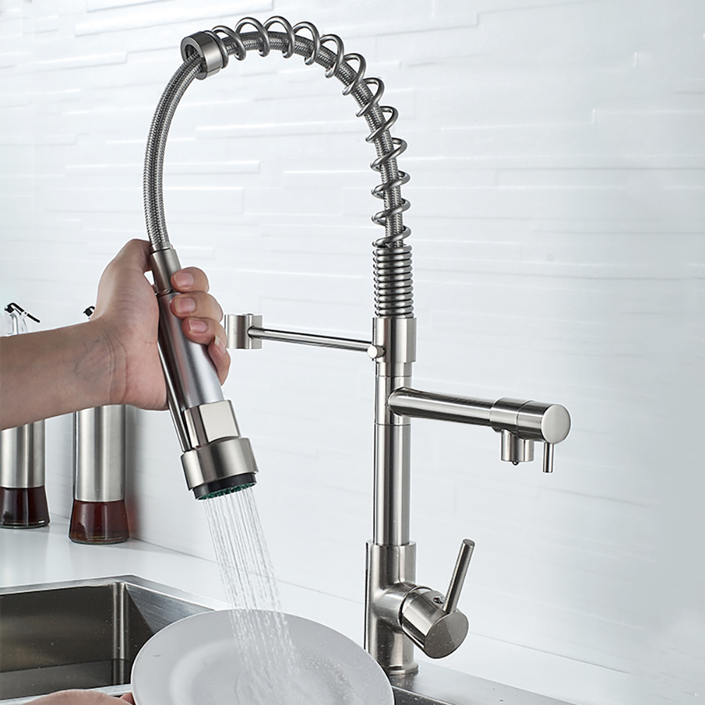 DQOK 블랙 브러시 스프링 풀 다운 주방 싱크대 수도 - Commercial Kitchen Mixer Tap 리뷰 및 가격
